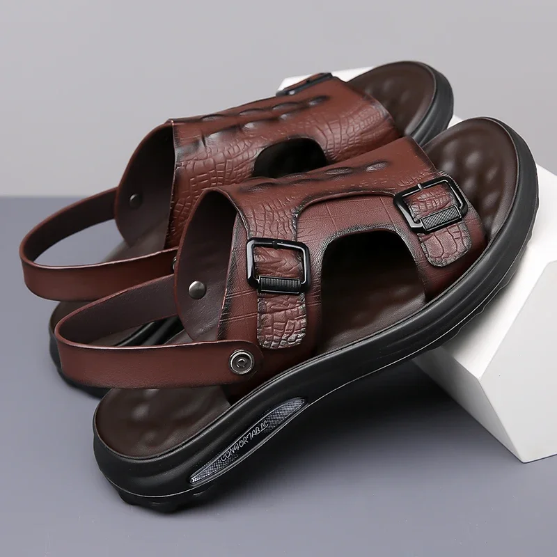 Comfy Men's Slippers Lightweight Man Half Drag Stylish Flip-flops Comfy Summer Sandals Quick Dry Wading Aqua Shoes for Male - Image 4