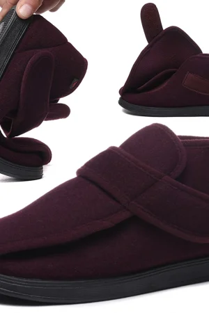 Extra Wide Diabetic Shoes with Adjustable Closure Slip-On Orthopedic Shoes Thermal Hook and Loop Sneakers Non-Slip for Men Women